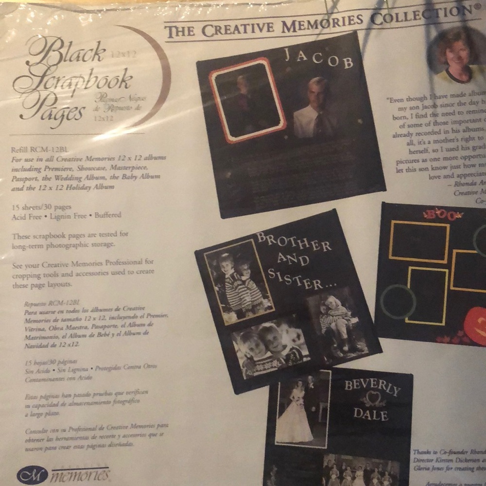 Creative Memories black scrapbook pages 12x12